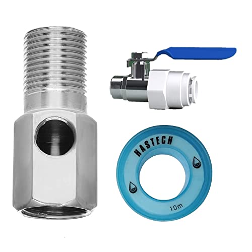 UWEK RO Connector Metal Inlet Valve Set 1/4 Inch (PL4) RO Diverter Valve Set with Teflon Tape Suitable for RO/UV Water Purifier (DV Set) - Image 1