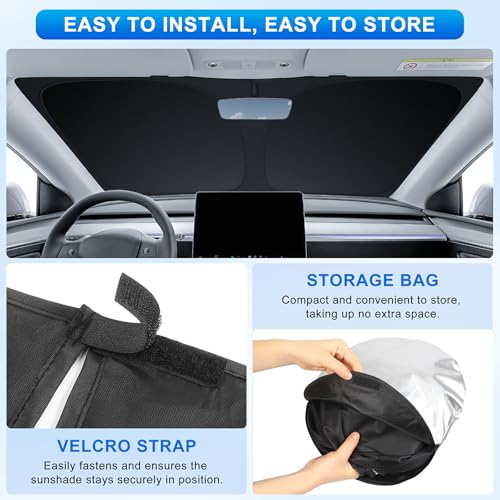 INSAUTO Custom Fit Windshield Sun Shade Accessories for Honda Civic 2022-2026, Foldable Front Window Sunshade, UV & Heat Reflector, Keeps Interior Cool, Includes Storage Bag - Image 4