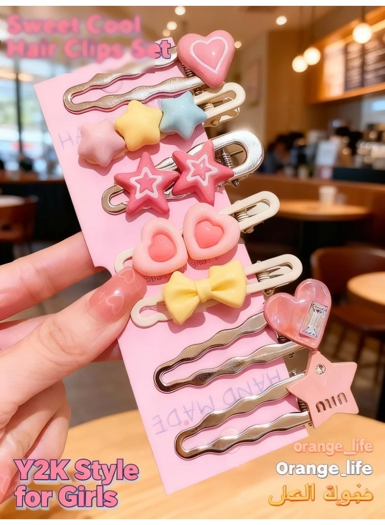 Orange Life Y2K Letter Hair Clips 2026 Latest Style for Women, Sweet Cool Spicy Girl Bang Clips, Metal Edge Front Hair Clips for Fringe and Broken Hair, Star Heart Design Fashion Hair Accessories - Image 3
