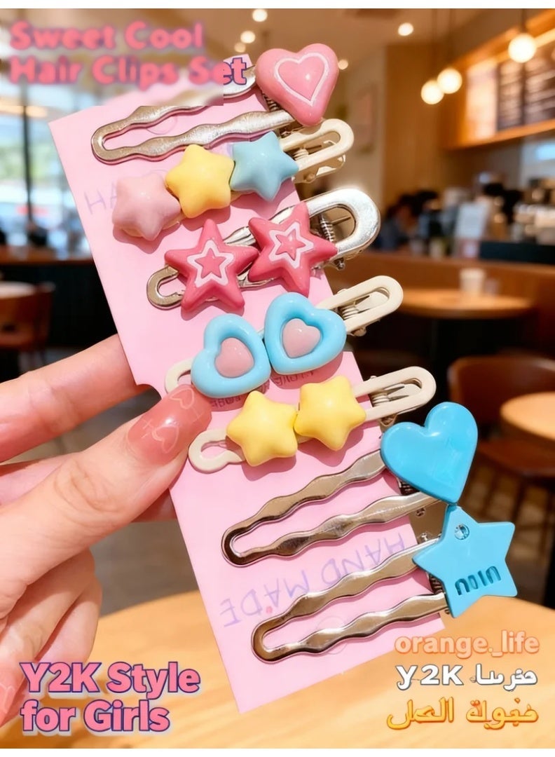 Orange Life Y2K Letter Hair Clips 2026 Latest Style for Women, Sweet Cool Spicy Girl Bang Clips, Metal Edge Front Hair Clips for Fringe and Broken Hair, Star Heart Design Fashion Hair Accessories - Image 4