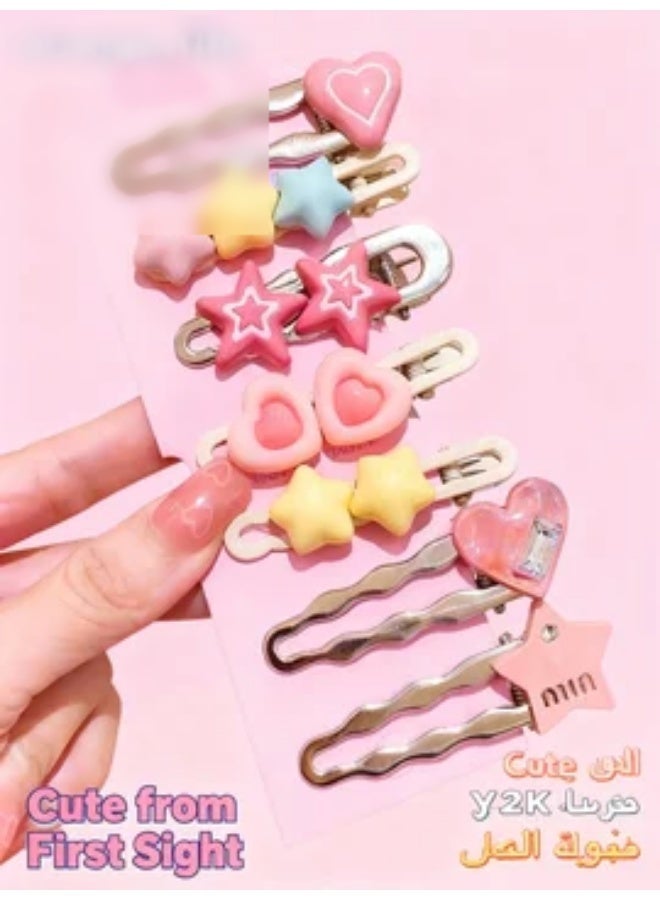 Orange Life Y2K Letter Hair Clips 2026 Latest Style for Women, Sweet Cool Spicy Girl Bang Clips, Metal Edge Front Hair Clips for Fringe and Broken Hair, Star Heart Design Fashion Hair Accessories - Image 5