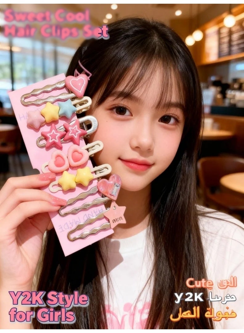 Orange Life Y2K Letter Hair Clips 2026 Latest Style for Women, Sweet Cool Spicy Girl Bang Clips, Metal Edge Front Hair Clips for Fringe and Broken Hair, Star Heart Design Fashion Hair Accessories - Image 1