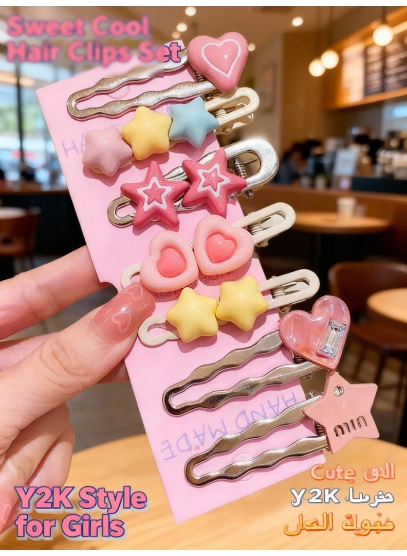 Orange Life Y2K Letter Hair Clips 2026 Latest Style for Women, Sweet Cool Spicy Girl Bang Clips, Metal Edge Front Hair Clips for Fringe and Broken Hair, Star Heart Design Fashion Hair Accessories - Image 2