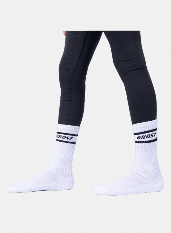 Ghost Retro Crew Socks (4 Pairs) - White - Image 1