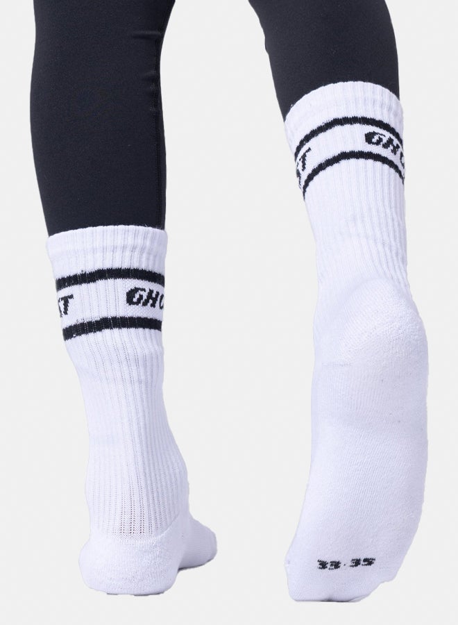 Ghost Retro Crew Socks (4 Pairs) - White - Image 3