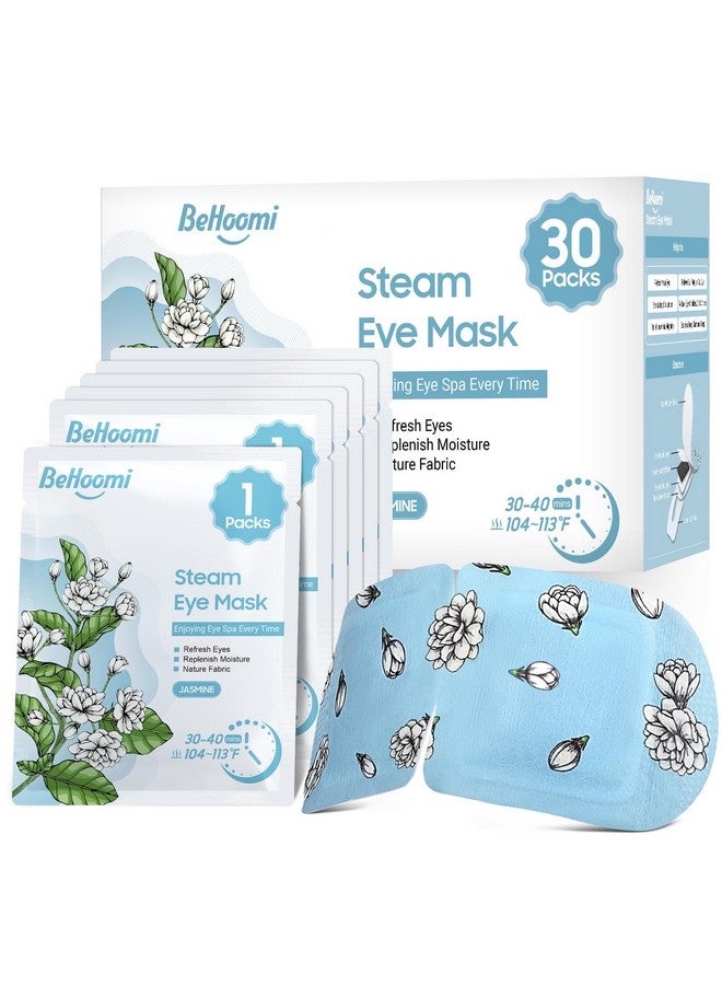 BeHoomi BeHoomi 30Packs Steam Eye Mask, Heated Eye Mask Warm Compress for Eyes, Self Heating Disposable Eye Masks for Home Sleep, Spa, Travel Essentials & Relaxation Gifts, Stocking Stuffers (Jasmine)  - Image 1