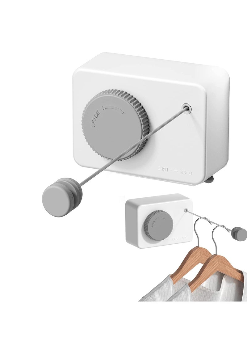Heavy Duty Retractable Clothesline, 13.8 Ft Wall Mounted Indoor/Outdoor Laundry Line, Space Saving and Easy Installation, Supports 50lbs, White  - Image 1