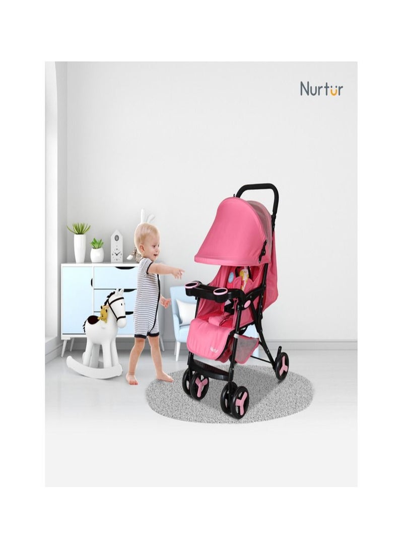 Nurtur Ryder Lightweight Baby Stroller Storage Basket Detachable Food Tray 5 point harness Adjustable Canopy Adjustable Reclining Seat and Leg rest 0 to 36 months Official Nurtur Product - Image 4