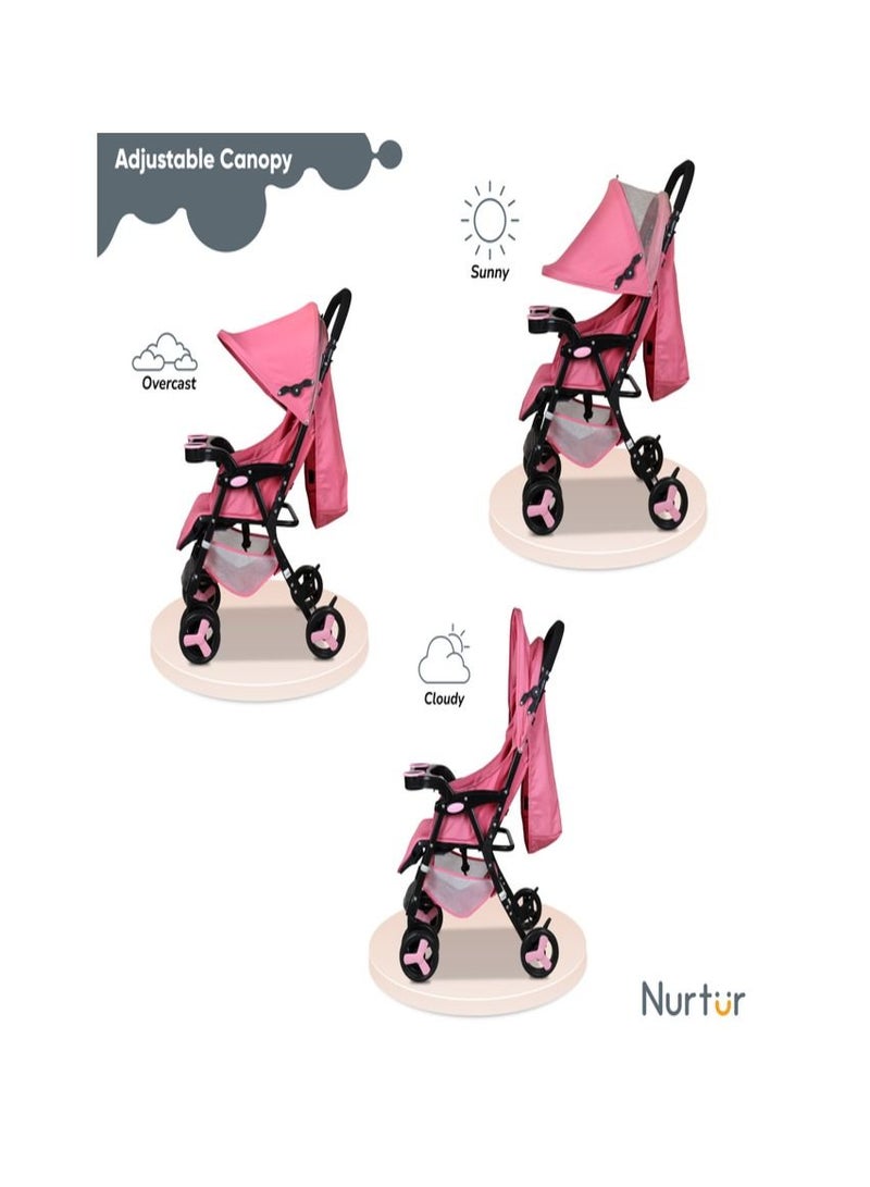 Nurtur Ryder Lightweight Baby Stroller Storage Basket Detachable Food Tray 5 point harness Adjustable Canopy Adjustable Reclining Seat and Leg rest 0 to 36 months Official Nurtur Product - Image 2