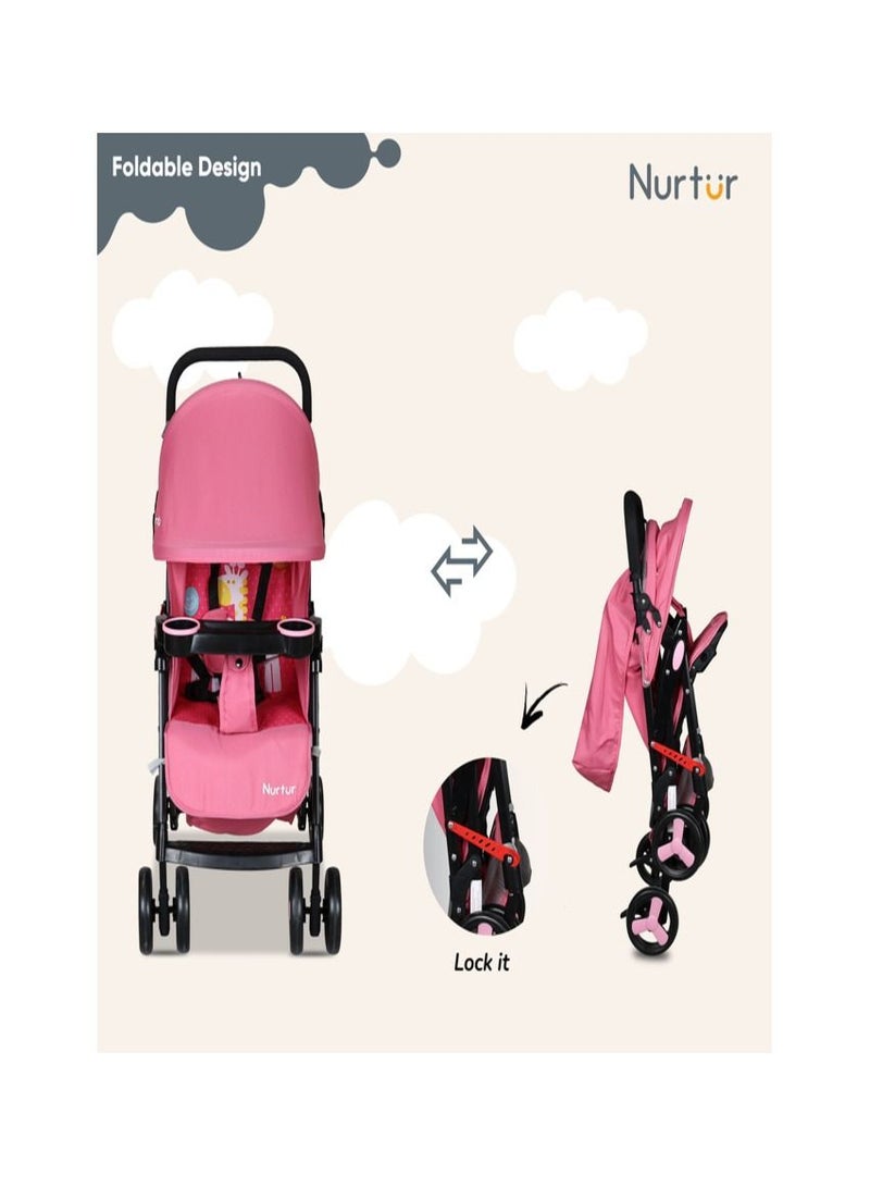 Nurtur Ryder Lightweight Baby Stroller Storage Basket Detachable Food Tray 5 point harness Adjustable Canopy Adjustable Reclining Seat and Leg rest 0 to 36 months Official Nurtur Product - Image 3