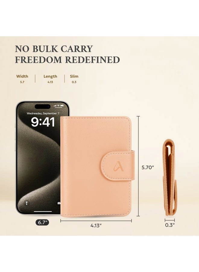 ALLIVE Passport Holder for Travel, Rfid Passport Holder for Women & Men, Genuine Leather Passport Cover Travel Wallet with AirTag Hidden, Airport Essentials, Travel Must Haves Gifts, Beige, Standard - Image 2