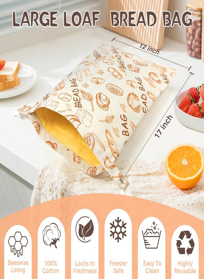 ReLuien 2 Pack Sourdough Beeswax Bread Bags for Homemade Bread Storage Bag, Reusable Large Capacity Portable Artisan Breads Beeswax Bags, Cotton Waxed Bags To Keep Freshness 17” x 12” - Image 3