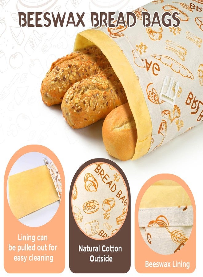 ReLuien 2 Pack Sourdough Beeswax Bread Bags for Homemade Bread Storage Bag, Reusable Large Capacity Portable Artisan Breads Beeswax Bags, Cotton Waxed Bags To Keep Freshness 17” x 12” - Image 5