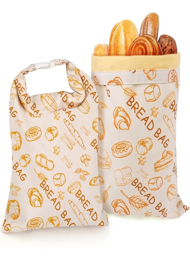 ReLuien 2 Pack Sourdough Beeswax Bread Bags for Homemade Bread Storage Bag, Reusable Large Capacity Portable Artisan Breads Beeswax Bags, Cotton Waxed Bags To Keep Freshness 17” x 12” - Image 1