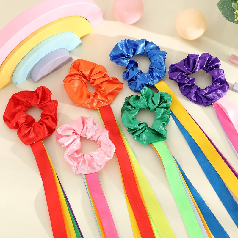 VioraWhite 12 Pcs Rainbow Dance Ribbons Rainbow Rhythm Ribbons Wrist Streamers Hand Held Rhythm Streamers Gymnastics Dance Decorations for Kid Adult, Assorted Color (0.8 x 19.7 Inch,Multiple Colors) - Image 4