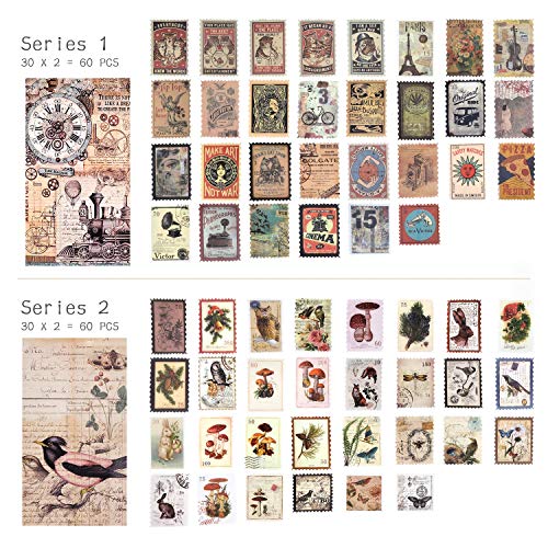 Mayplous Vintage Stamp Stickers - 4 Pack Retro Postage Seals for Planners, Journals, Scrapbooking | Washi Sealing Stickers for Notebooks, Diaries & DIY Crafts (Ancient) - Image 2