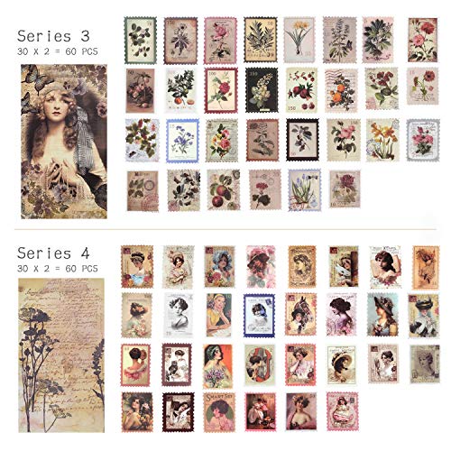 Mayplous Vintage Stamp Stickers - 4 Pack Retro Postage Seals for Planners, Journals, Scrapbooking | Washi Sealing Stickers for Notebooks, Diaries & DIY Crafts (Ancient) - Image 3