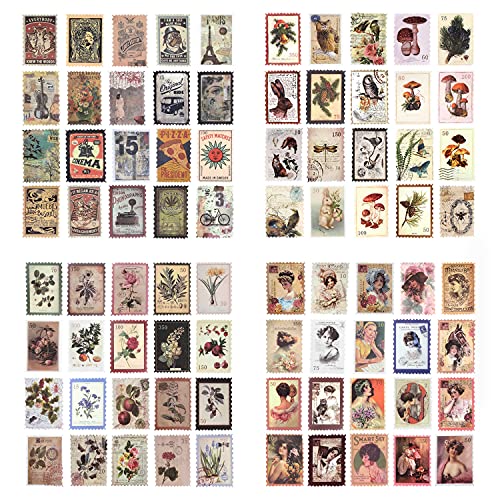 Mayplous Vintage Stamp Stickers - 4 Pack Retro Postage Seals for Planners, Journals, Scrapbooking | Washi Sealing Stickers for Notebooks, Diaries & DIY Crafts (Ancient) - Image 1