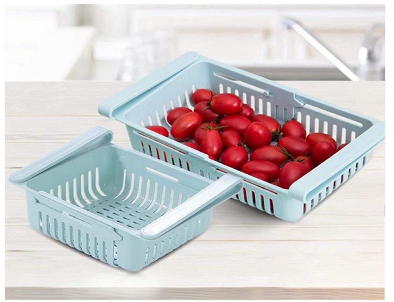 Mechdel Fridge Organizer Drawer Adjustable Fridge Storage Basket, Fridge Racks Tray Sliding Storage Racks (4) - Image 4