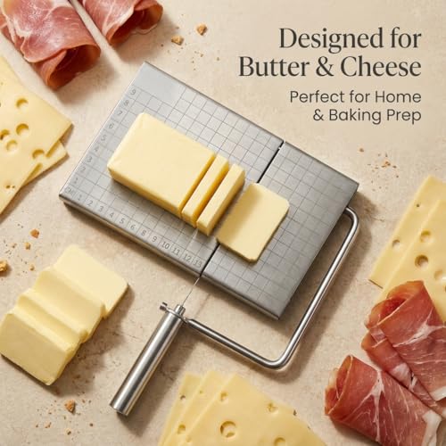 RWIXR Wire Cheese Slicer with Measuring Board and Adjustable Tension Control, for Consistent Results with Different Cheese Types, Includes 5 Extra Stainless Wires - Image 3