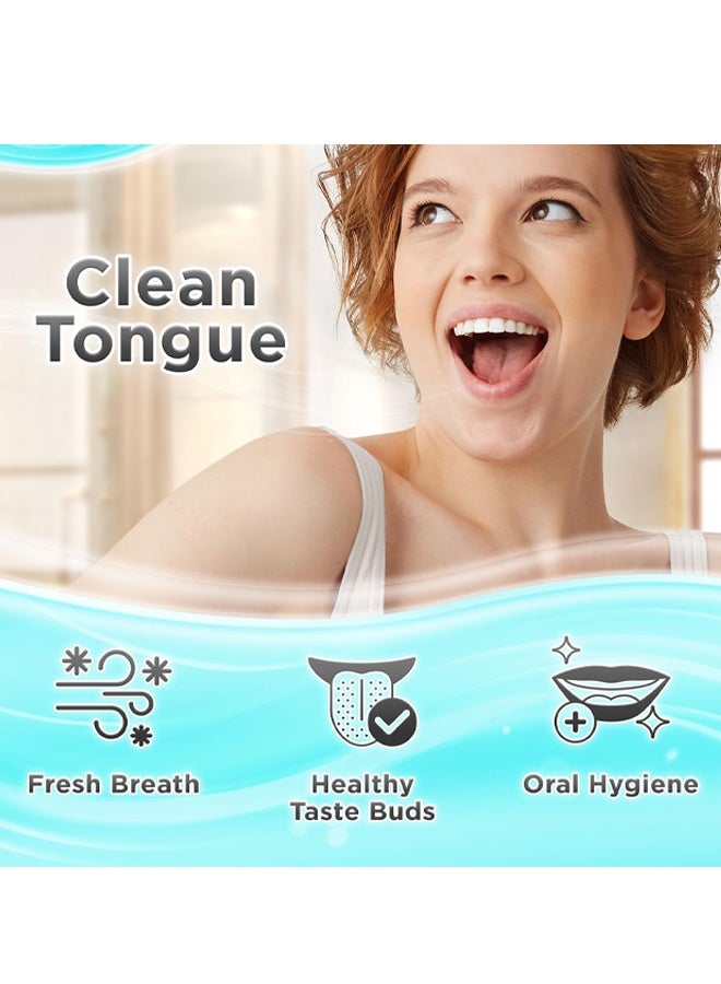3Pcs Stainless Steel Tongue Scraper with Silver Storage Case, Adult Oral Cleaner for Fresh Breath - Image 2
