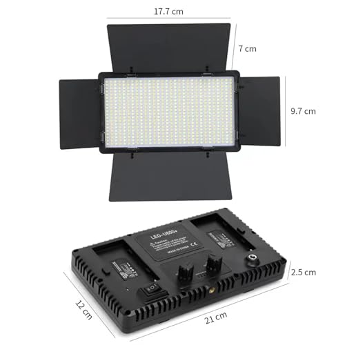 ADZOY Premium Pro LED 800 Photography Light – Bi-Color Dimmable Video Light with Adjustable Barn Doors, CRI 95+, for Studio, YouTube, Film & Portrait Photography - Image 4