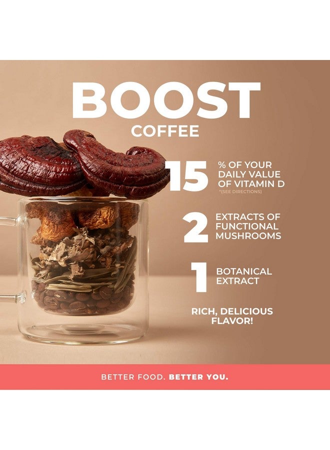 Laird Superfood Laird Superfood Boost Coffee, Medium Roast Ground Beans Infused with Functional Mushrooms, Vitamin D and Olive Leaf Powder, 12 oz. Bag  - Image 3