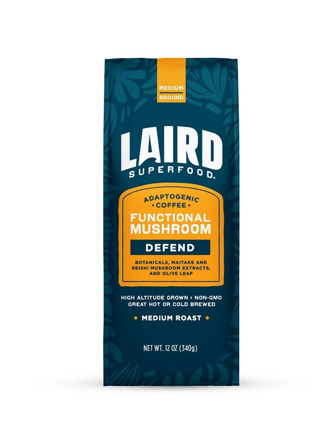 Laird Superfood Laird Superfood Boost Coffee, Medium Roast Ground Beans Infused with Functional Mushrooms, Vitamin D and Olive Leaf Powder, 12 oz. Bag  - Image 1