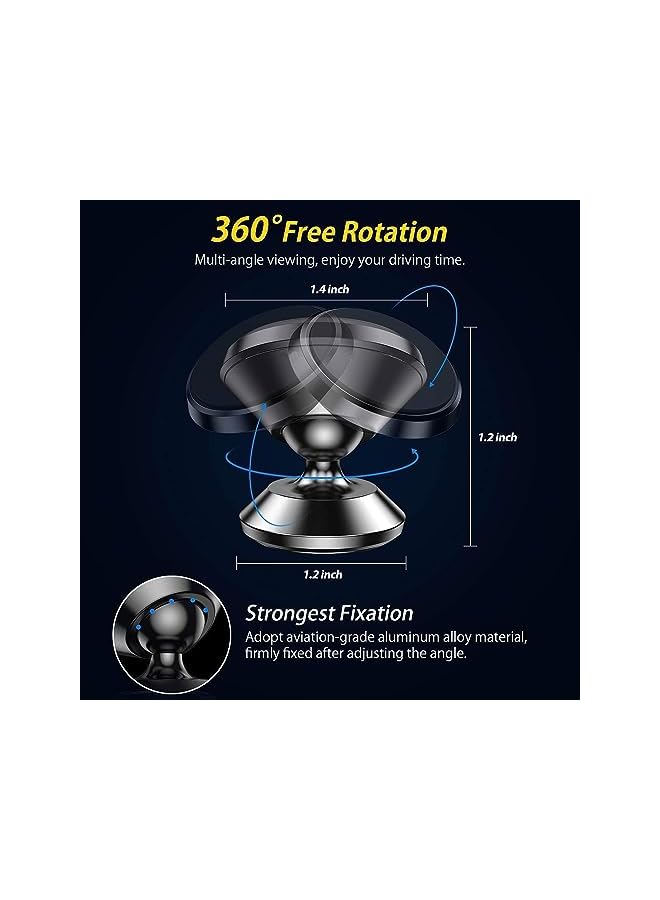 promass Magnetic Car Phone Holder, Universal 360° Rotation Strong Magnet Car Phone Holder Mount for Dashboard Compatible with iPhone, Samsung, LG, GPS, Google and All Cell Phone - Image 4