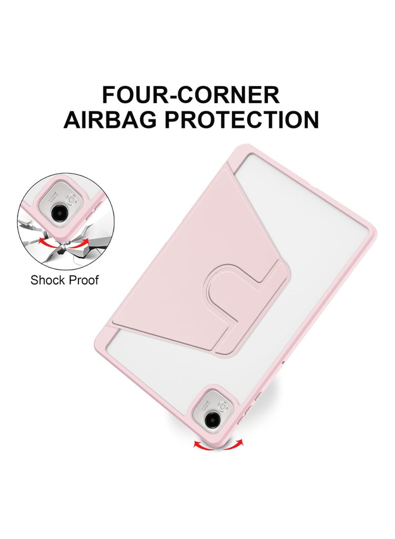 VKL Rotating Case Compatible with Honor Pad X9a/X9 Pro 11.5 Inch 2025 with Pen Holder, 360 Degree Rotation Protective Stand Shockproof Cover Clear Back, Pink - Image 3