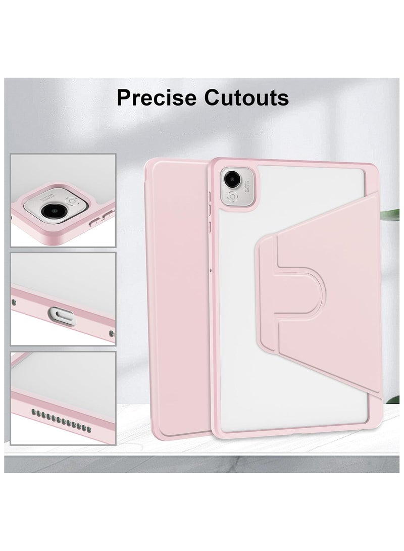 VKL Rotating Case Compatible with Honor Pad X9a/X9 Pro 11.5 Inch 2025 with Pen Holder, 360 Degree Rotation Protective Stand Shockproof Cover Clear Back, Pink - Image 5