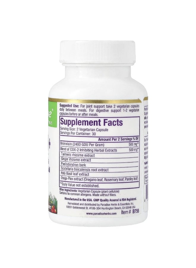 Paradise Herbs Paradise Herbs, Bromelain+, 60 Vegetarian Capsules  - Image 2