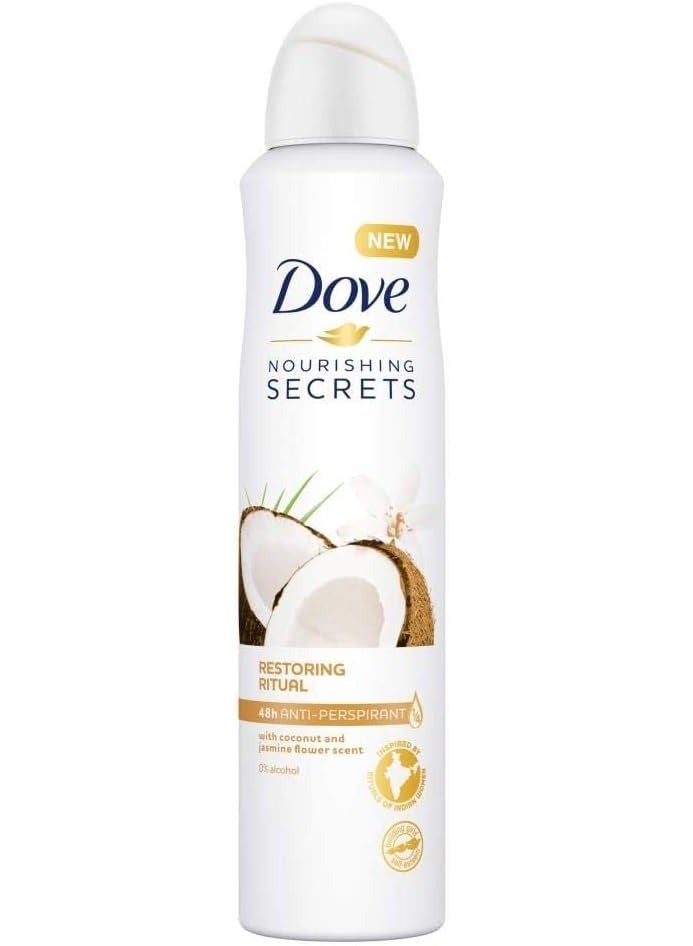 دوف، مزيل عرق بخاخ، برائحة جوز الهند وزهرة الياسمين، 250 مل - Image 1
