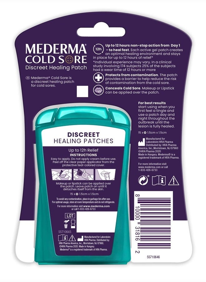 Mederma - Fever Blister Discreet Healing Patch - A Patch That Protects and Conceals Cold Sores - 15 Count - Image 1