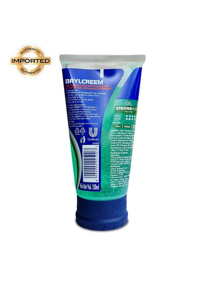 Brylcreem Strong Hold Hair Styling Gel for Men with FRESHHAIR TECHNOLOGY, Long-Lasting Hold for Hair Setting, Non-Sticky Hair Wax Gel for Natural Look & Hair Shine, No Flake & Residue, No Alcohol, 150ml - pzsku/Z6D30CA2F70685ACDA7E5Z/45/_/1738306677/5bf4cc89-2349-4a9e-8eab-de69f597862d