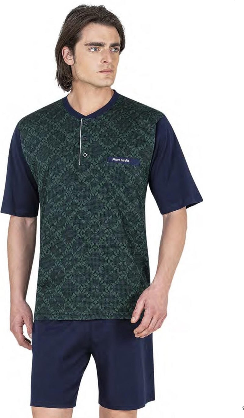 pierre cardin Men's 3 Piece Jacquard Pajama Set, Dowry Pajamas, Boxed Pajamas, Cotton 
