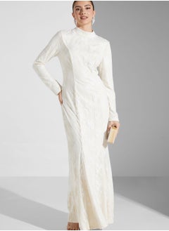 True Decadence Lace High Neck Godet Maxi Dress  - Image 4
