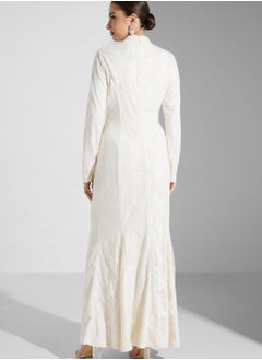 True Decadence Lace High Neck Godet Maxi Dress  - Image 2