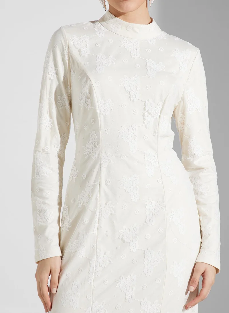 True Decadence Floral Long Sleeve Dress