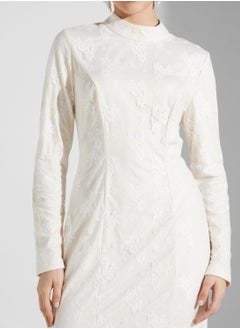True Decadence Lace High Neck Godet Maxi Dress  - Image 3