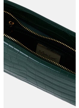 Moda Luxe Women Textured Cross Body Bag 13 H x 27 L x 6 W cm, Dark Green  - Image 4