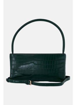 Moda Luxe Women Textured Cross Body Bag 13 H x 27 L x 6 W cm, Dark Green  - Image 2