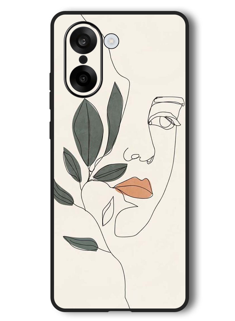 Theodor Case Compatible with OnePlus Nord CE 5 6.77 Inch Protection Shockproof Bumper Cover Girl Art - Image 1