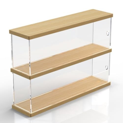 DuvinDD 2Shelves Acrylic Display Case for Collectibles Clear Funko POP Shelves with Door for Figure Dustproof Minifigure Display Case Countertop Organizer Box157x39x11inch - Image 1