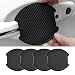 Tioollev 4PCS Car Door Handle Cup Scratch Protectors TPU Carbon Fiber Door Bowl 3D Sticker Handle Paint Cover Guard Pad Universal Door Handle Protective Film for Most Cars LargeBlack - Image 2