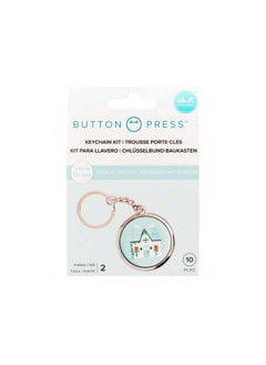 We R Memory Keepers Button Press Keychain Kit Makes 3 1.45 Inch 37 Mm Easy To Use Diy Craft Crafts Perfect For Any Occasion Paper Kids Any Age Scrapbooking  - Image 1