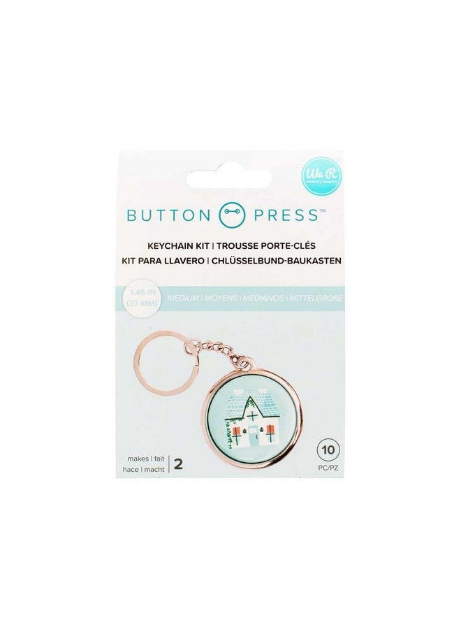 We R Memory Keepers Button Press Keychain Kit Makes 3 1.45 Inch 37 Mm Easy To Use Diy Craft Crafts Perfect For Any Occasion Paper Kids Any Age Scrapbooking  - Image 1