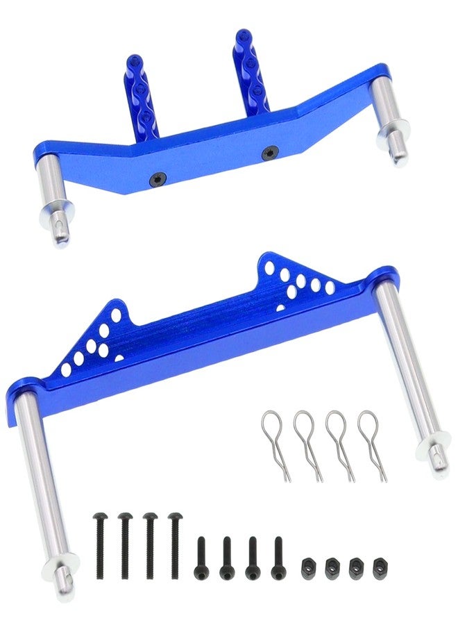 Treehobby Aluminum Front & Rear Body Mounts with Body Posts for 1/10 Traxxas Slash 2WD, Rustler, Stampede VXL RC 2WD Car, Upgrade Parts, Blue - Image 2