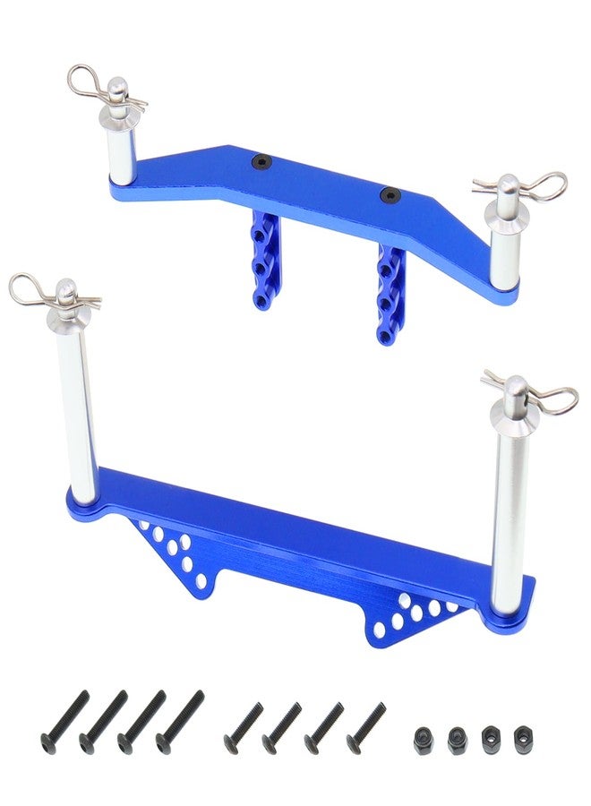 Treehobby Aluminum Front & Rear Body Mounts with Body Posts for 1/10 Traxxas Slash 2WD, Rustler, Stampede VXL RC 2WD Car, Upgrade Parts, Blue - Image 1