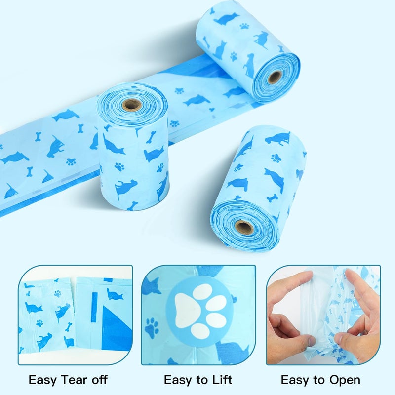 Joyeux 240 Count Ocean Scent Dog Poop Bags Rolls,with Dispenser,Leak-Proof Large Doggie,Extra Thick Poop Bag for Dogs,Cats Litter Bags,Blue Trash Bags for Doggy Pets Bolsa de Popo de Perro - Image 4
